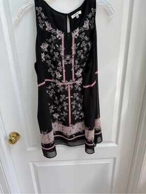 Max Studio XL Sleeveless Top Black Pink